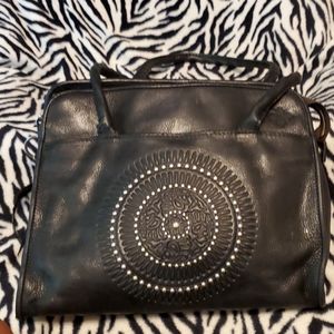 Patricia Nash large black distressed leather Paris